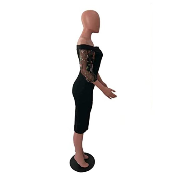 Women's Off The Should Bodycon Midi Sheath Dress - Picture 5 of 6